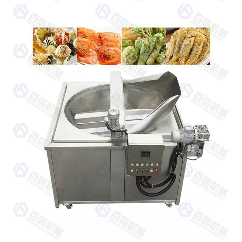 Banana chips automatic stirring batch fryer machine